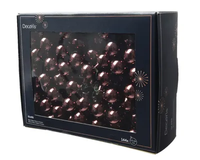 Decoris kerstballen op draad Glas 144st Zwarte truffel 2,5cm Decoris kerstballen op draad Glas 144st Zwarte truffel 2,5cm