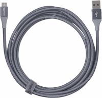 Amazon Basics USB 2.0 USB-A naar Micro USB-kabel, met dubbelgevlochten nylon, 3 m, tablet, donkergrijs - thumbnail