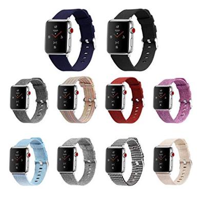 Canvas nylon bandje - Paars - Geschikt voor Apple Watch 44mm / 45mm / 46mm / 49mm