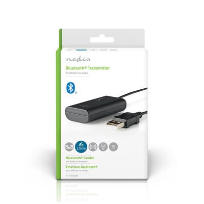 Nedis BTTR050BK Draadloze Audiozender Bluetooth® Maximaal 1 Hoofdtelefoon Zwart - thumbnail