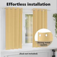 VidaXL Zwart-out gordijnen met ringen 2 pcs beige 175 x 140 cm - thumbnail