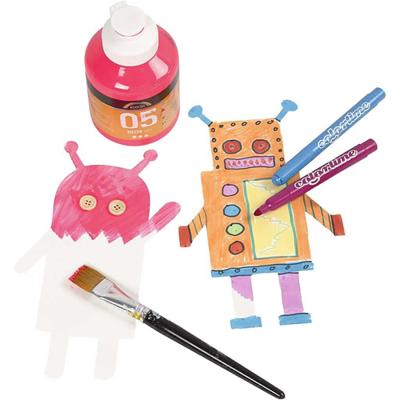 Creotime robots TeACH Me 22,5 24 cm karton wit 16 stuk Creotime robots TeACH Me 22,5 24 cm karton wit 16 stuk