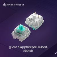 Dark Project Aluminium paars/wit (DE) [ISO] - Mechanisch gaming-toetsenbord, USB-bekabeld, meertalige keycaps, RGB, G3MS saffier, afdichtingshouder, ingevette stabilisatoren, half baluminium, TKL - thumbnail