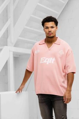 Equalité Knit Polo Heren Roze - Maat XS - Kleur: WitRoze | Soccerfanshop