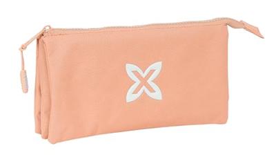 Pennenetui met 3 vakken Munich Basic Perzik 22 x 12 x 3 cm