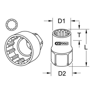KS Tools 9164074 9164074 Verwisselbare kop 24 mm