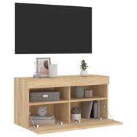 Tv-wandmeubel met LED-verlichting 80x30x40 cm sonoma eikenkleur - thumbnail