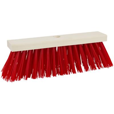 Straatbezem pvc vrij 30cm rood recht