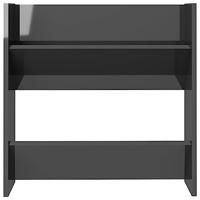 VidaXL Wandschoenenkasten 2 st 60x18x60 cm hout hoogglans grijs - thumbnail