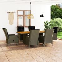 7-delige Tuinset met kussens poly rattan bruin - thumbnail