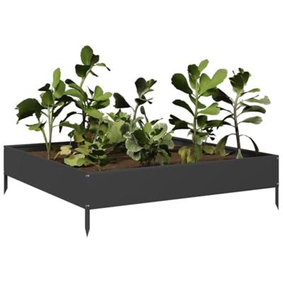 VidaXL Plantenbak verhoogd 100x100x26 cm staal zwart