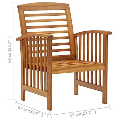 Tuinstoelen 2 st massief acaciahout