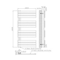 Belrad Handdoekradiator - links - aansluiting/comb - 1200X600mm- Wit BUCW1200600 - thumbnail