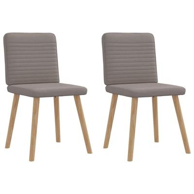 Eetkamerstoelen draaibaar 2 st stof taupe