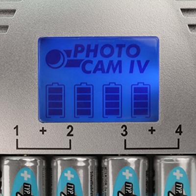 ANSMANN PhotoCam IV stekkerlader voor maximaal 4 NiMH batterijen/acculader voor 1 2 V Micro AAA & Mignon AA/met lcd-display, bescherming tegen overladen en impuls-druppellading