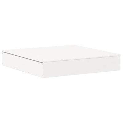 Zandbak met deksel 111x111x19,5 cm massief grenenhout wit