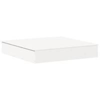 Zandbak met deksel 111x111x19,5 cm massief grenenhout wit - thumbnail