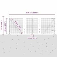 VidaXL Afrasteringspaal zilver 25 x 0,6 m (25 x 25 mm gaas) staal - thumbnail