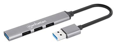 Manhattan 168427 USB 3.2 Gen 1-hub 4 poorten Grijs
