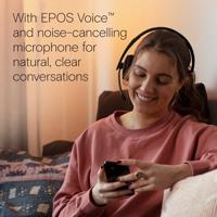 EPOS 1000896 Over Ear headset Bluetooth Mono Zwart Noise Cancelling Volumeregeling, Microfoon uitschakelbaar (mute) Telefoon - thumbnail