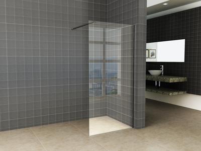 Mueller Slimline inloopdouche 75cm helder anti-kalk inclusief zwart profiel & stang Mueller Slimline inloopdouche 75cm helder anti-kalk inclusief zwart profiel & stang