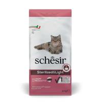 SCHESIR Adult Sterilized & Light with ham - droog kattenvoer - 10kg - thumbnail