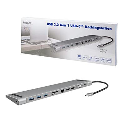 LogiLink UA0373 USB-C dockingstation Geschikt voor merk (dockingstation): Universeel USB-C Power Delivery, Geïntegreerde kaartlezer - thumbnail