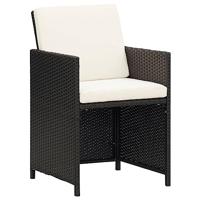 9-delige Tuinset met kussens poly rattan zwart - thumbnail