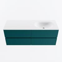 MONDIAZ VICA 130cm badmeubel onderkast Smag 4 lades. Wastafel MOON rechts 1 kraangat, kleur Talc. - thumbnail