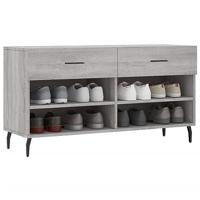 VidaXL Schoenenbank 102x35x55 cm bewerkt hout grijs sonoma eikenkleur - thumbnail