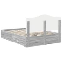 Bedframe met hoofdeinde Grijs Sonoma 140 x 190 cm Bewerkt hout - thumbnail