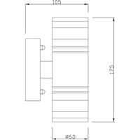 Deko Light Zilly II Up and Down 731010 Wandlamp GU10 RVS - thumbnail