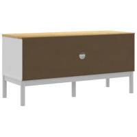 Tv-meubel FLORO 114x43x55 cm massief grenenhout wit - thumbnail