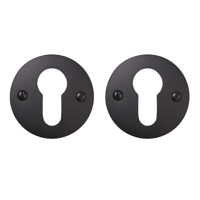 De Oude Deurklink Cilinderrozet rond mat zwart - thumbnail