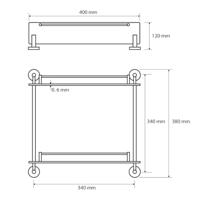 Dubbele Glazen Planchet Sapho X-Round 40x40 cm Chroom / Melkglas - thumbnail