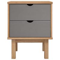 Nachtkastje OTTA 45x39x57 cm grenenhout bruin en grijs - thumbnail