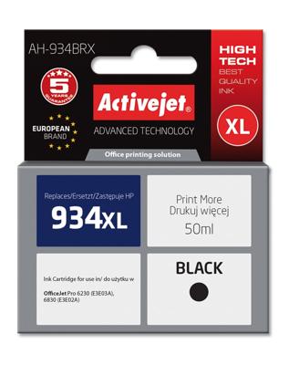 Activejet AH-934BRX inkt (ter vervanging van HP 934XL C2P23AE; Premium; 50 ml; zwart)