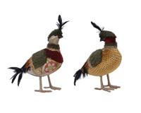 Vogel pes fluweel l15b23h29 cm a2 figuur Decoris - Decoris - thumbnail