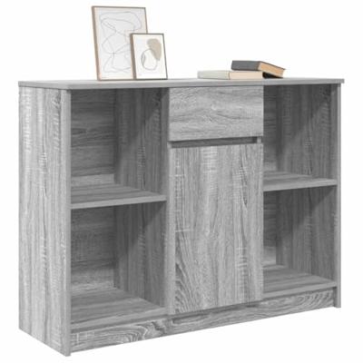 Dressoir met lade 101x35x76 cm spaanplaat grijs Sonoma