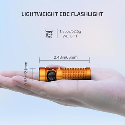 OLight Baton 4 (Orange) Zaklamp werkt op een accu 1300 lm