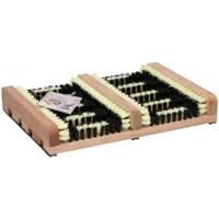 Basic Houten schoenen en laarzen voetveger met borstels 35x26x5,5 cm - thumbnail