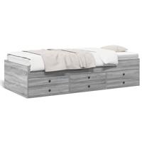 Slaapbank met lades zonder matras 90x190 cm grijs sonoma eiken - thumbnail