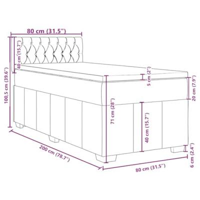 Boxspring met matras stof crèmekleurig 80x200 cm