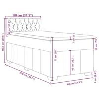 Boxspring met matras stof donkergrijs 80x200 cm - thumbnail