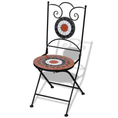 VidaXL Opklapbare stoelen, 2 stuks, keramiek, terracotta en wit VidaXL Opklapbare stoelen, 2 stuks, keramiek, terracotta en wit