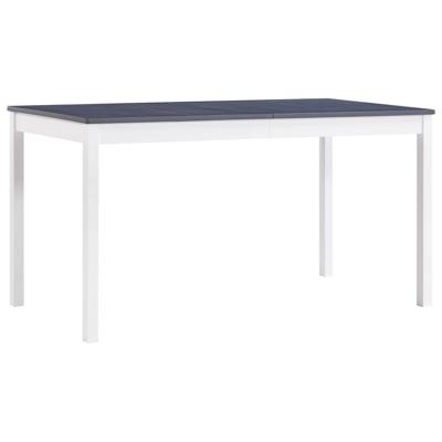 vidaXL Eettafel 140x70x73 cm grenenhout wit en grijs vidaXL Eettafel 140x70x73 cm grenenhout wit en grijs