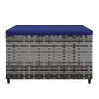 Voetensteunen 2 st met kussens poly rattan grijs - thumbnail