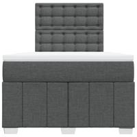 Boxspring met matras stof donkergrijs 120x190 cm - thumbnail