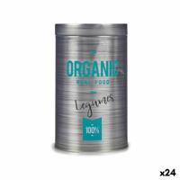 Tin Organic Peulvruchten Grijs Blik 10,4 x 18,2 x 10,4 cm (24 Stuks) - thumbnail