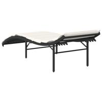 Ligbedden 2 st met kussens poly rattan zwart - thumbnail